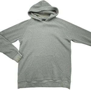 Stussy Thermal Waffle Knit Hoodie 90s Gray Large RARE Skate Surf Vintage